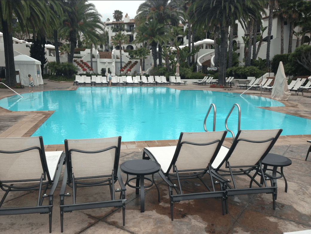 pool with chairs